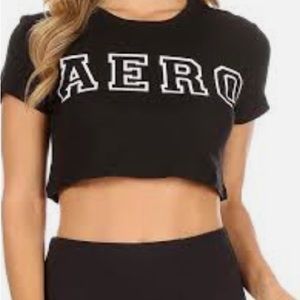Aeropostal crop graphic tee